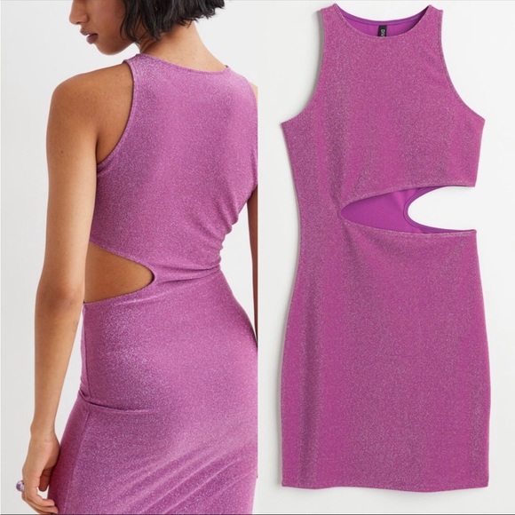H&M glitter bodycon cut out dress - Picture 3 of 16